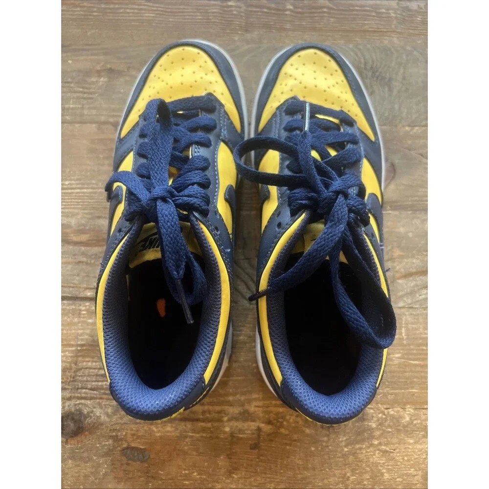Nike Dunk Low Michigan Varsity Maize/Midnight Navy CW1590-700 Youth Size 4.5Y